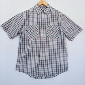 Timberland Men’s Button Down Plaid Medium Short Sleeve Shirt Western Casual